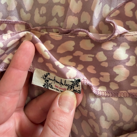 Intimately Free People Pink Animal Print A-Line mini skirt size large - Picture 2 of 8